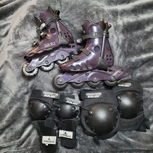 Vintage Roller Blades with Bauer Protective Gear